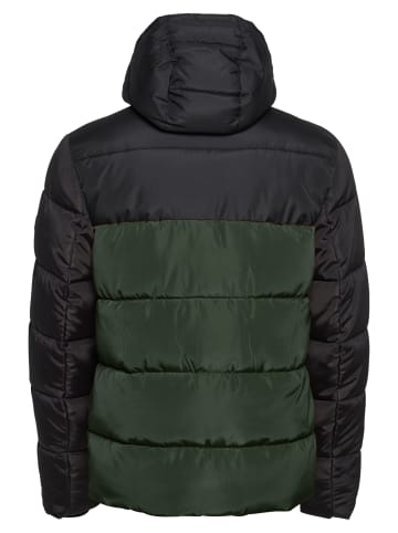 BLEND Warm Gefütterte Winter Jacke Puffer Stepp Blouson in Khaki