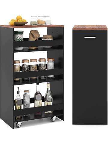 COSTWAY Nischenwagen 30cm breit in Schwarz
