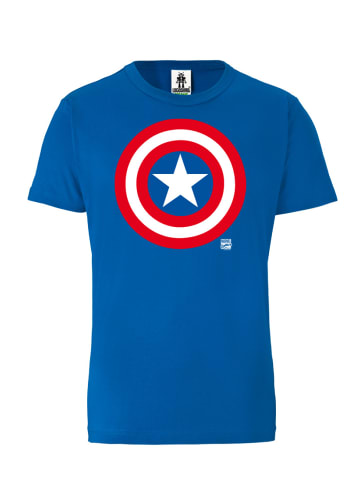 Logoshirt T-Shirt Marvel - Captain America Logo in blau