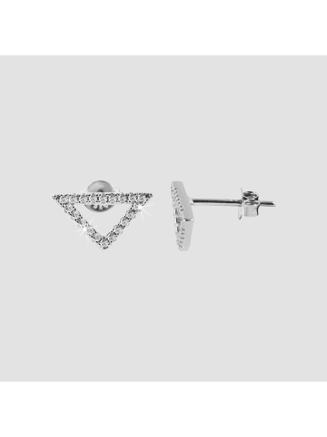 Adeliás Damen Ohrringe – Ohrstecker aus 925 Silber mit Zirkonia in silber