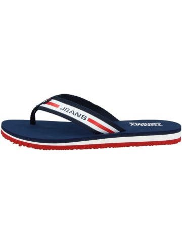 Tommy Hilfiger Zehensandale Tommy Jeans Chunky Tape Flat Beach Sandal in blau