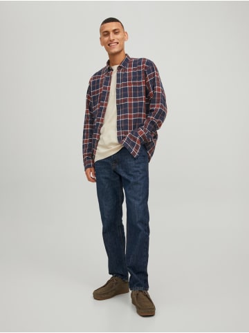 Jack & Jones Kariertes Flanell Hemd Freizeit Shirt JJECLASSIC in Rot-Blau