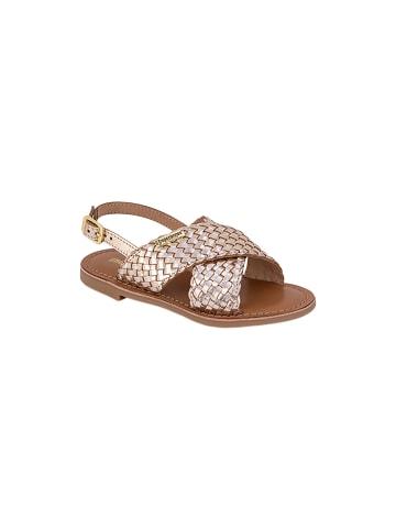 Les Tropéziennes par M Belarbi Flache Ledersandalen für Kinder „Bisou“ Gold