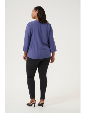 KAFFE curve Langarm-Bluse KCelse in Blue Indigo