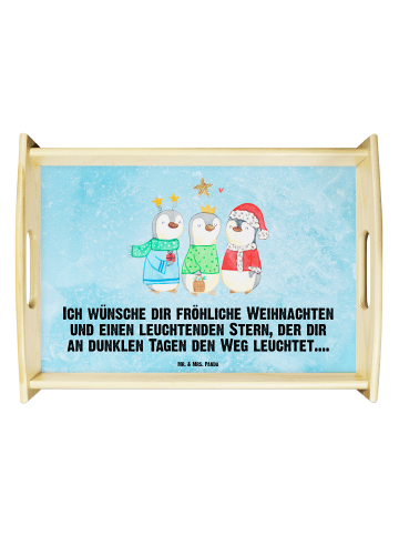 Mr. & Mrs. Panda Holztablett Winterzeit Heilige drei Könige mit ... in Eisblau