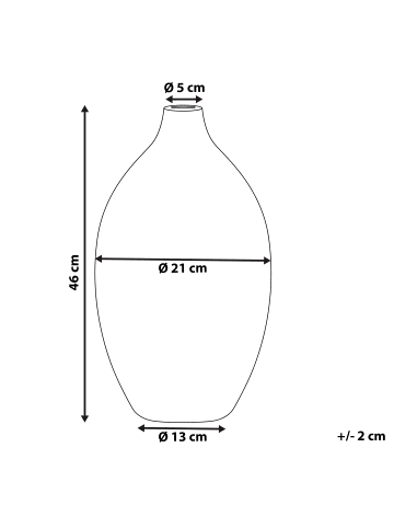 Beliani Dekovase BAEZA in Weiß/Schwarz - (W) 21 x (H) 46 x (L) 21 cm