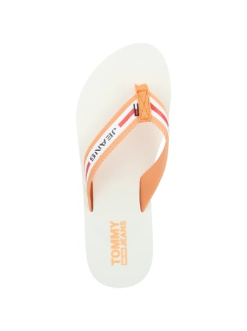 Tommy Hilfiger Zehensandale Tommy Jeans Chunky Tape Flat Beach Sandal in orange