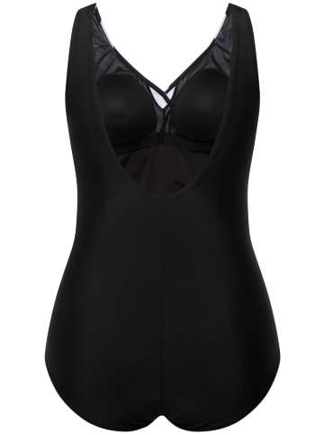 Ulla Popken Badeanzug in schwarz