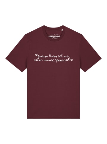 wat? Apparel T-Shirt Socken habe ich mir schon immer gewünscht in Weinrot