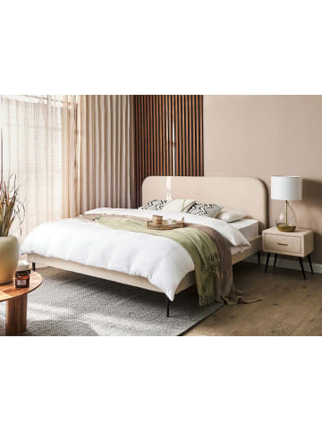 Beliani Doppelbett FLAYAT in Beige/Schwarz - (W) 193 x (H) 109 x (L) 215 cm