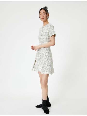 KOTON Kleid in Weiß Gemustert