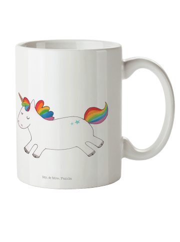 Mr. & Mrs. Panda Kindertasse Einhorn Happy ohne Spruch in Weiß