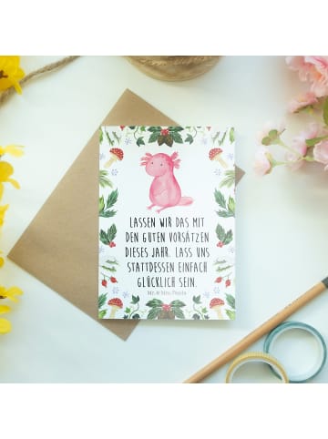 Mr. & Mrs. Panda Grußkarte Axolotl Glücklich mit Spruch in Weiß