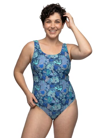 Ulla Popken Badeanzug in dunkelblau