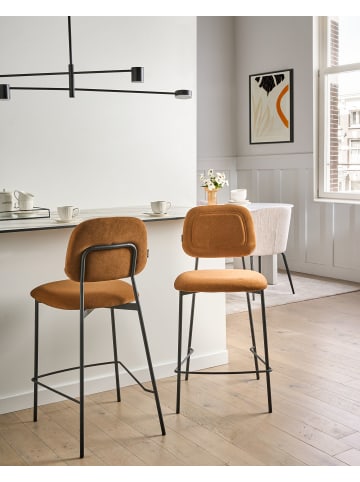 Beliani 2er-Set Barhocker DUETTE in Braun/Schwarz
