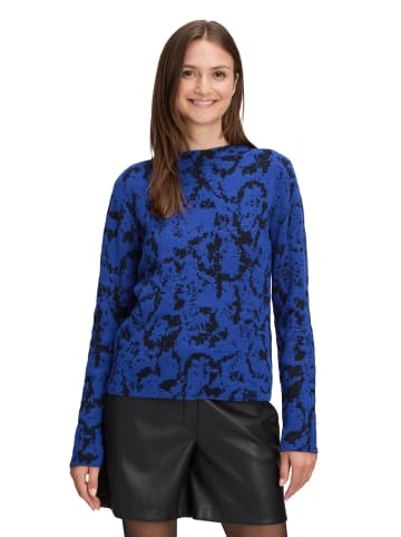 BETTY & CO Strickpullover mit Stehkragen in Blue/Black