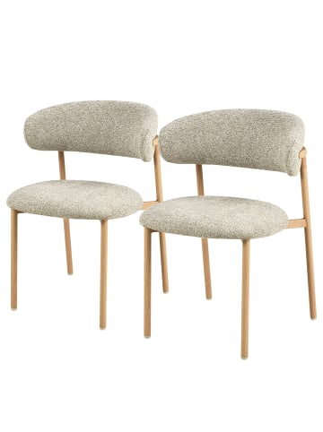 home24 home24 Polsterstuhl 2er-Set im modernen Stil in Beige