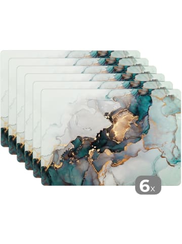 MuchoWow Platzset - Tischset (6-teilig) Petrol, abwaschbar