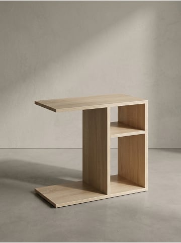 KADIMA DESIGN Couchtisch Modern | Ablagen, 50x50x30cm, Kratzfest+Wasserfest in Beige