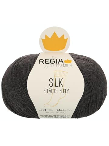 Regia Handstrickgarne Premium Silk, 100g in Anthrazit Mel