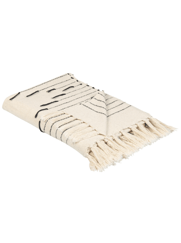 Beliani Kuscheldecke ULUYOL in Beige/Schwarz - (W) 130 x (H) 1 x (L) 170 cm