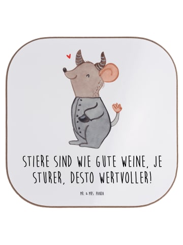 Mr. & Mrs. Panda gläseruntersetzer Sturer Stier mit Spruch in Weiß