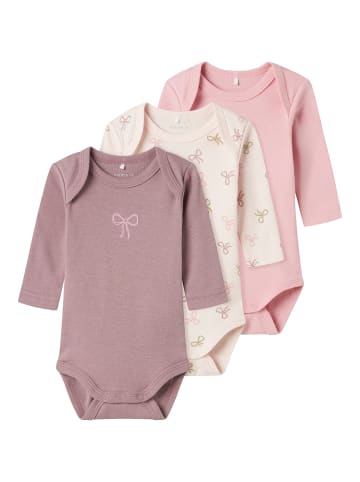 name it Name It Mädchen Baby Body 3er Pack "Loop" in Rosa