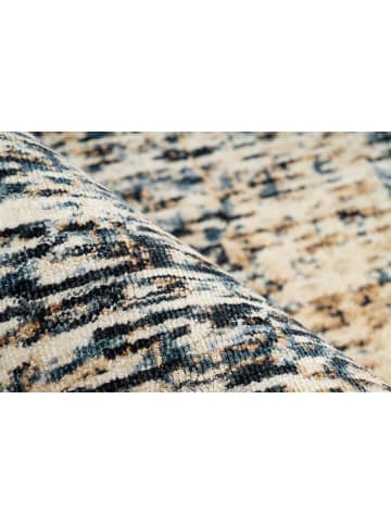 Kayoom Wohnzimmer Teppich – Kurzflorteppich Puerto 125 in blau - beige - rechteckig