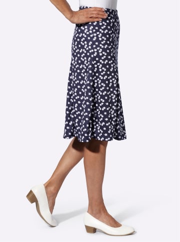 Sieh an! Jersey-Rock in marine-weiß-bedruckt