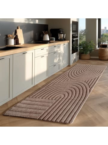 KADIMA DESIGN Teppich Kurzflor Boho Muster Microfaser Baumwolle Wohnzimmer in Beige