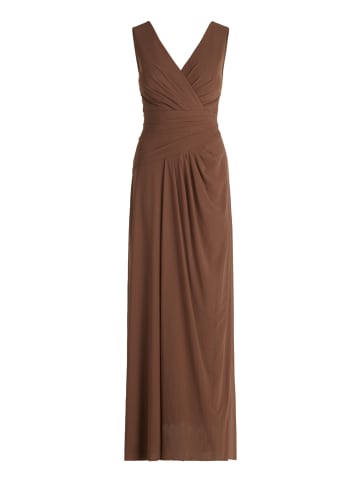 Vera Mont Abendkleid mit V-Ausschnitt in Brown Diamond