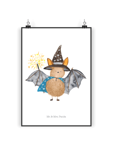Mr. & Mrs. Panda Bild Fledermaus Zauberer ohne Spruch in Weiß