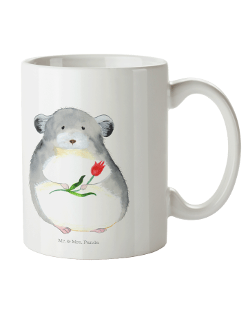 Mr. & Mrs. Panda Becher Chinchilla Blume ohne Spruch in Weiß