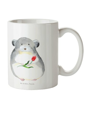 Mr. & Mrs. Panda Kindertasse Chinchilla Blume ohne Spruch in Weiß