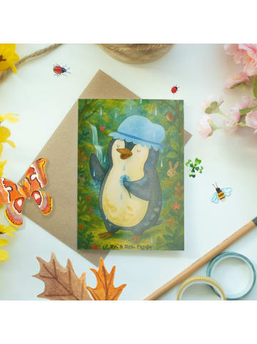 Mr. & Mrs. Panda neujahrskarte Pinguin Duschen Design ohne Spruch in Weiß