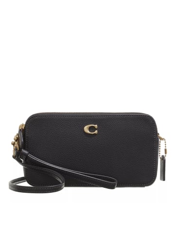 Coach Polished Pebble Leather Leather Kira Crossbody B4/Black in black