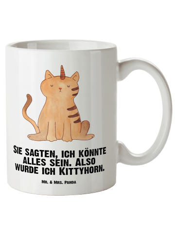 Mr. & Mrs. Panda Pott Einhorn Katze mit Spruch in Weiß