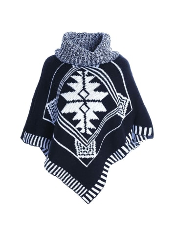 BEZLIT Poncho in Blau - Weiß