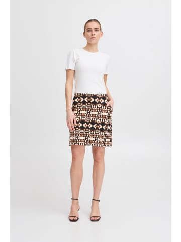 ICHI IHKATE PRINT SK14 A-Linie in Brown Ikat aop