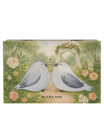 Mr. & Mrs. Panda Schatulle Tauben Liebe Design ohne Spruch in Weiß