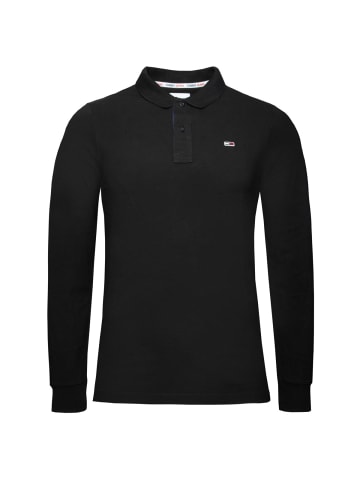 Tommy Hilfiger Poloshirt Tommy Jeans Slim Solid Ls in schwarz