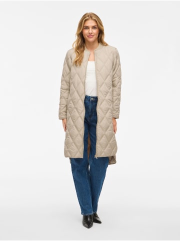 Vila Steppmantel mit Frontreißverschluss in Feather Gray