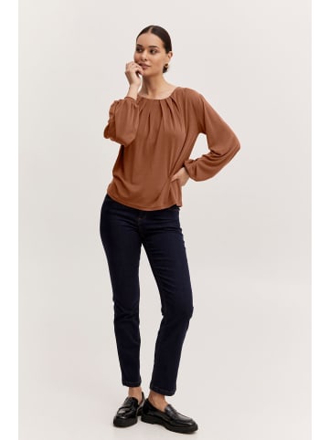 b.young Shirttop BYPERL TSHIRT - 20811741  Langarm-Top in Braun