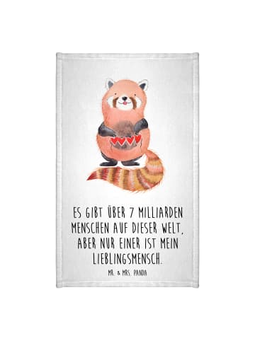 Mr. & Mrs. Panda Handtuch Roter Panda mit Spruch in Weiß