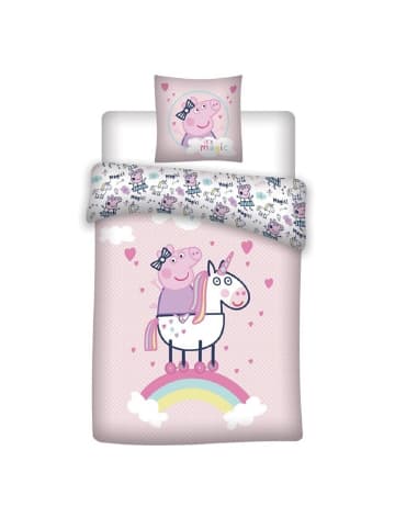 Peppa Pig Peppa Pig Bettwäsche-Set – 1x Deckenbezug 140x200 & 1x Kissenbezug in Pink