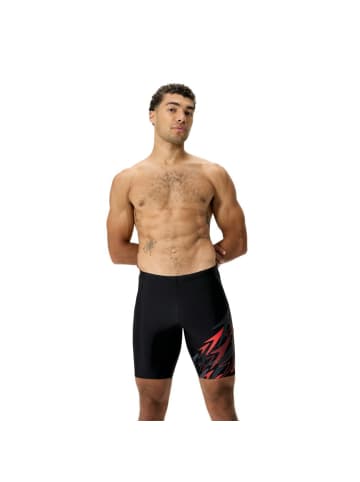 Speedo Medley Jammer Badeshose in schwarz-rot