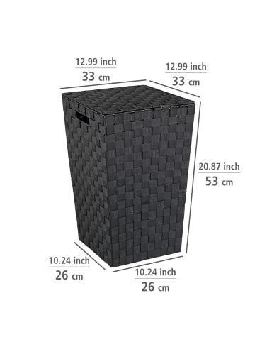 Wenko Wäschetruhe Adria Square Schwarz, Wäschetruhe Mod. Adria Square Schwarz in Schwarz
