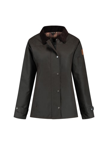 MGO leisure wear Meghan Wax Jacket in Braun