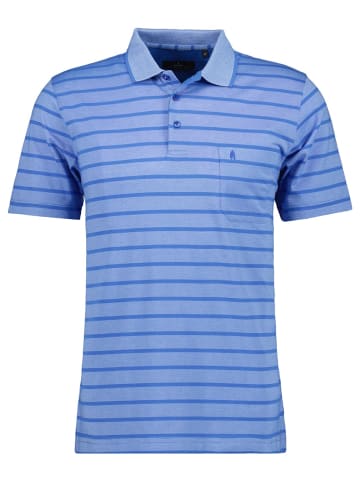 Ragman Softknit-Polo Jersey, gestreift in Blau