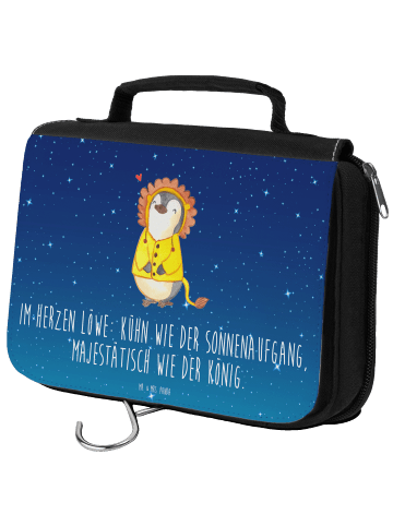 Mr. & Mrs. Panda duschbeutel Löwe Astrologie mit Spruch in Sternenhimmel Blau